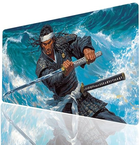 Tappetino Mouse Katana Tappetino Mouse XXL 1600x800x3mm Guerriero Mousepad Impermeabile e Antiscivolo Cucire i Bordi, Accessori Gaming Mousepad per Pc Portatile Laptop Tastiera Wireless Model-02700