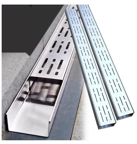 Schmaler, Langer Kanalablauf mit abnehmbarem Rost, spleißbare Garagenbodenkanäle aus Edelstahl 304, Abwasserrohr für Gartenparks, Gehwege und Küchen.