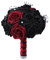 rockible Künstliche Rosenblüten, Schwarze Blätter, Blumen Picks, Geschenk, Sammlerstück, Zweig, Gothic Blumenstrauß für Zuhause, Themenparty, Osterdekoration, Dunkelrot
