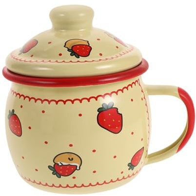 VICASKY Eingedickter Emaillebecher Mit Cartoon-design Für Haushalt Langlebig Und Leicht Zu Reinigen Als Kaffeebecher Trinkbecher Oder Saftbecher Vielseitig Einsetzbar