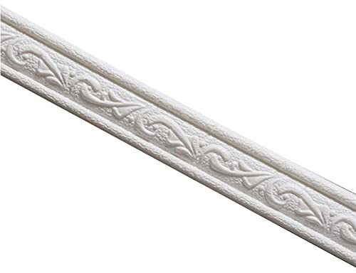JIANGCHA Border Wallpaper Decorative Border Stick Elegant Floral Molding Wall Trim Line Sticker for Bathroom Living Room Kitchen and Bedroom Wall