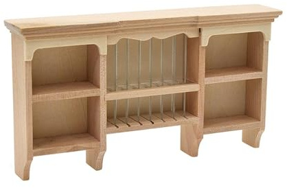 Miniatur-Puppenhäuser Display Regal Zubehör 1/12 Maßstab Realistisches Zakka Holz Display Regal Puppenhäuser Holzmöbel