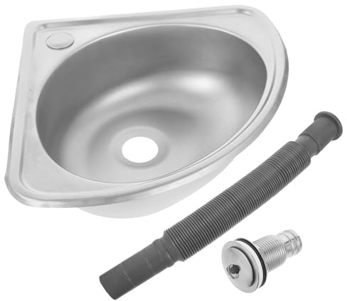LOORGVEL Wohnmobil Waschbecken 1 Satz aus Edelstahl Kleines Spülbecken | Fanform, Einzelbecken, für Wohnmobile und Kleine Küchen, , Platzsparend, Einfache Installation Zufälliger Stil