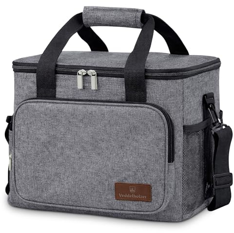 Veddelholzer XXL 33L Kühltasche Picknicktasche mit Tragegurt Isolierte, Faltbare Kühlbox- und Lunchbox, Tragetasche für Picknick, Strand & Camping, Große Thermotasche mit Schultergurt Wasserdicht