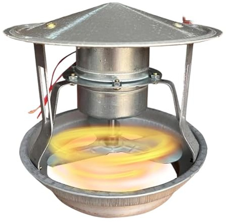 Lagomloot Flue Fan, 40W Metal Chimney Exhaust Fan for Wood Stove Fireplace Boiler, Quiet Smoke Extractor Ventilation for Home Heating Systems