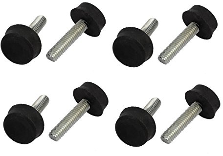 Sourcingmap M6x25mm Thread 32mm Height Screw On Furniture Glide Adjustable Leveling Foot 8pcs