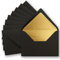10x metallic Gold-gefütterte Brief-Umschläge DIN C5, schwarz - 156 x 220 mm - Nassklebung mit spitzer Klappe - FarbenFroh by GUSTAV NEUSER
