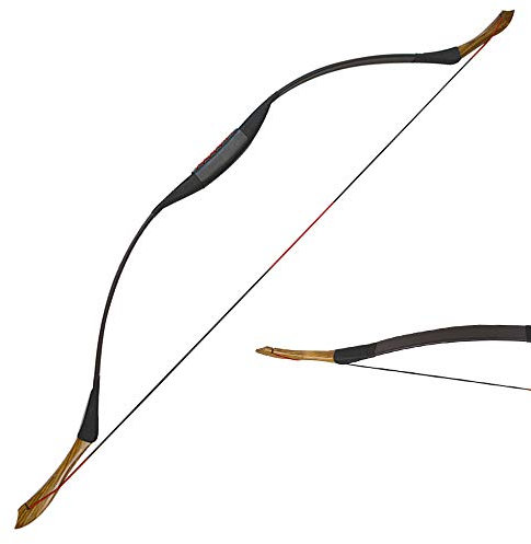 MILAEM Traditioneller handgemachter Recurve Bogen 25-55lbs Langbogen Bogenschießen Jagd Horsebow Outdoor Sport Wettbewerb Trainingsspiel Linkshänder und Rechtshänder (Braun, 45lbs)