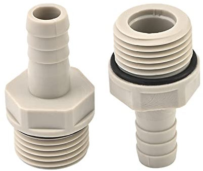 Othmro Lot de 2 raccords de tuyau cannelés en PVC de 10 mm ou 25/64 x G20,3 mm mâle