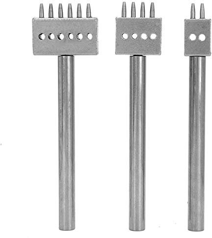 3PCS Spacing Punch Tool DIY Leder Craft Hole Punching Set Gürtel Beruf Leder Hole Punch Tools Schneidstich für Wallet Belt Hole Puncher(5 mm Abstand (2 + 4 + 6))