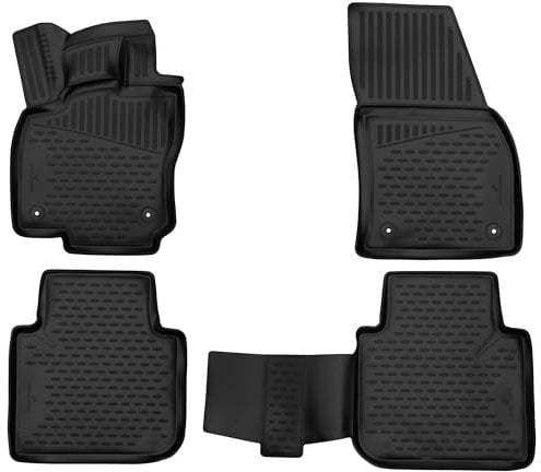 Walser XTR Gummi Fussmatten Auto für Seat Tarraco (KN2) 09/2018-2024, 100% passgenaue Auto Fußmatten, robuste Universal Fußmatte Auto, Gummimatten Auto, Auto Fussmatten Gummi