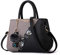 Sipobuy Femmes Sac À Main Top Poignée Élégant Sacs à Bandoulière Classique Sacs À Main Shopper Dames Bandoulière Sac Broderie (Gris)