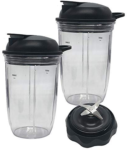 Blender Combo Easy Twist Extractor Blade with 2pcs Juicer personal jar 18oz cup with to go lid,Compatible with NutriBullet Combo Blender 1200W (5, 2 * 18oz cup+2*lid+1*blade)