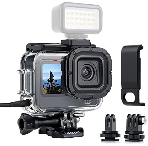 YALLSAME Skeleton Case Side Open Housing for GoPro Hero 12 11 10 9 Black with Metal Battery Cover Side Door Replacement Easy Charging Protective Accessories Kit for GoPro 9 10 11 12 Black