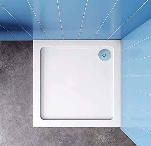 Aica Sanitär 80x80cm Duschtasse Für Duschkabine Walk in Dusche Duschabtrennung Duschwand Duschtür mit Ablaufgarnitur und Schlauch