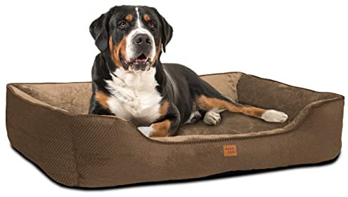 ib style Milo Hundebett, Hundekorb waschbar, Hundecouch, Schlafplatz, große Hunde, Hundesofa, Anti-Rutsch, XL Braun