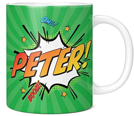 Mug Monster Tazza con nome personalizzata, con scritta Comic Super Hero, regalo personalizzato con testo, tazza da caffè in ceramica, regalo per uomini o donne, extra large e tazza gigante