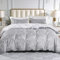 Lekesky Double Duvet Cover - 3 Pcs Microfiber Ultra Soft and Non-Allergenic Grey Duvet Cover Double with Pillow Case(1 Comforter Cover 200x200cm+2 Pillow Case 50x75cm) -Grey/White