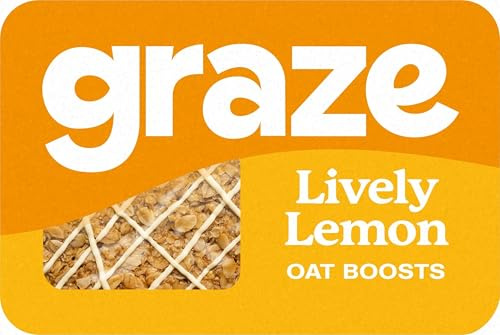Graze Lively Lemon Oat Boosts, Wholegrain Flapjacks Snack Bar, 1 x 50g | Natural Flavours, 45% Less Sugar, Plant-Based and High in Fibre, Vegetarian & Vegan Friendly Snack, Whole Oats