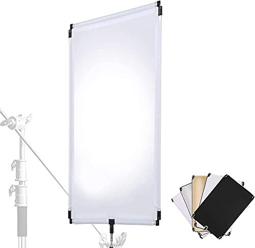 soonpho 23 x 35/60 x 90 cm riflettore luce 5 in 1, diffusore portatile pieghevole con custodia per foto video studio – traslucido, argento, oro, bianco e nero (60 x 90 cm)