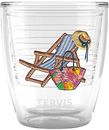 Tervis Barefoot Beach Collection New Blooms Bag Made in USA Double Walled Insulated Tumbler Travel Cup Keeps Drinks Cold & Hot, 12oz, New Blooms Bag