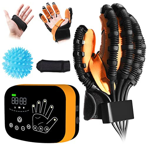 Upgraded Version Hand Rehabilitation Handschuhe, Finger Rehabilitation Trainer Roboter Handschuhe für Schlaganfall Hemiplegie, Finger Roboter Demenz Rehabilitation Übung Handschuhe für Hirninfarkt.