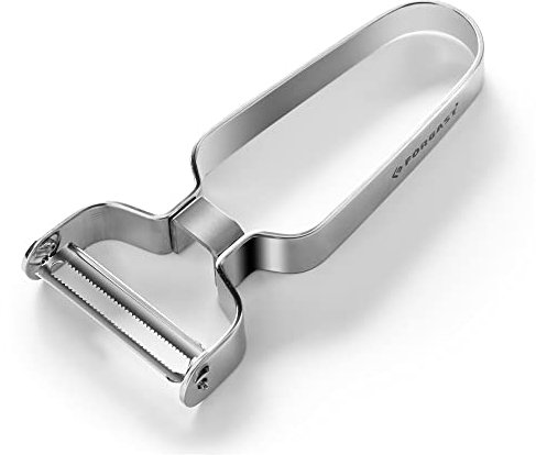 Forgast Pelador de Verduras | Acero Inoxidable | Horizontal | Cuchilla 5,5 cm | Longitud 12,5cm | Hoja dentada | Para uso diario | Para hogar y restaurantes | Fácil de limpiar | Apto para lavavajillas