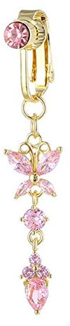 Schmetterling Bauchnabel Gold Silber Baumeln Ringe für Frauen Bauch, Größe, Strass, Stahl