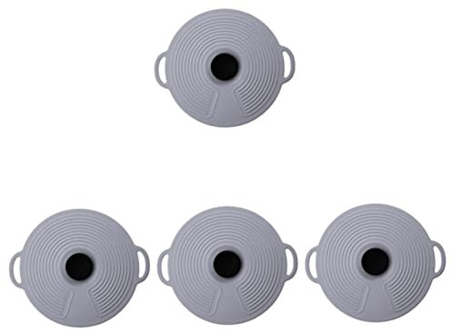 OQHAIR 5 Tapas de Silicona para ollas, Tapas de Silicona para microondas, antisalpicaduras, Tapas de Silicona para Cuencos, Tapas Reutilizables con Ventosa, Tapas para microondas para Ali