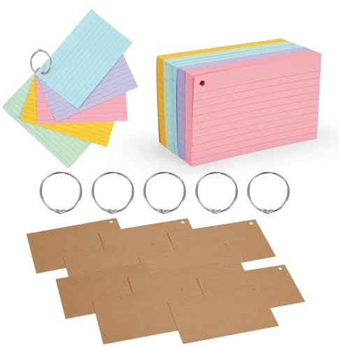 A7 Karteikarten (13x8cm), 250 Stück Lernkarten aus 180g/m² Karton für Vokabeln, Prüfungen & Studium| Schule, Uni, Sprachen lernen