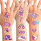 Qpout 130pcs Y2K 2000er Jahre Glitzer Silber temporäre Tattoos Y2K Party Dekoration, 2000er Party Favor 00er Jahre Rosa Gesicht gefälschte Tätowierung Geschenke Bachelorette Geburtstag Aufkleber