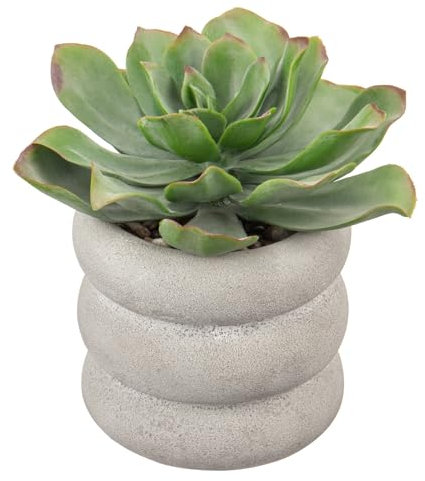 Oairse Artificial Succulent Plants in Ceramic Pot 20cm Fake Agave Plant Indoor Decoative Faux Aloe Plant for Home Office Décor Bathroom Shelf Tabletop Decoration Gift