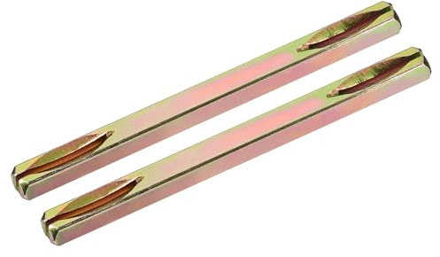 sourcing map 2Pcs Door Knob Spindle, 120mm Long Spare Door Handle Spindle for Vintage Door Straight Spindle Replacement Square Spindle Iron Door Handle Spindle, Golden