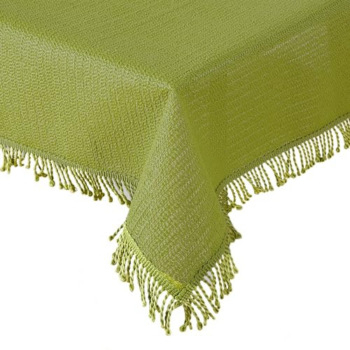 Tischdecke Gartentischdecke Weichschaum Outdoor PVC rechteckig Terrasse Balkon rutschfest wetterfest (Grün, 110 x 140 cm)