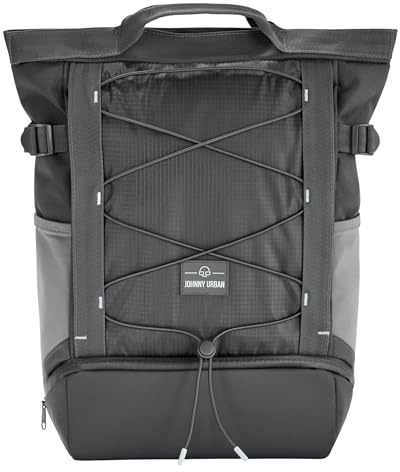Johnny Urban Rucksack für Herren & Damen Grau - Harper - Daypack für Freizeit Sport Alltag - Tagesrucksack mit vielen Fächern - 16 Zoll Laptopfach & Trolley Strap - Wasserabweisend