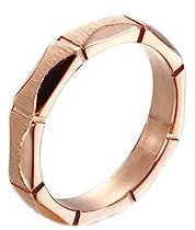 Bihsilin Damen Ringe Edelstahl, Rosegold Ring Personalisiert 4MM Gemustert Matt Bandring Trauringe Hochzeit Ringe Frauen Nickelfrei Größe 60 (19.1)