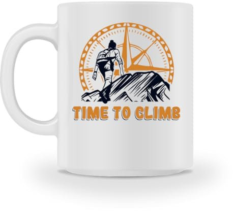 Time to Climb - Taza de escalada en alpino, color blanco