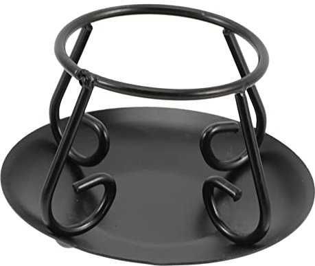Hohopeti Vintage Cauldron Pot Holder Cast Iron Cooking Stand for Teapots and Decorative Use Desktop Tripod Heater for Induction Hob and Open Fire Unique Craft Ornament