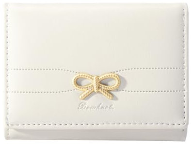 Sunwel Fashion Porte-Monnaie pour Filles Mignon Coquette nœud Petit Portefeuille esthétique Porte-Carte d'identité fenêtre Porte-Monnaie pour Femmes, crème, Coquette