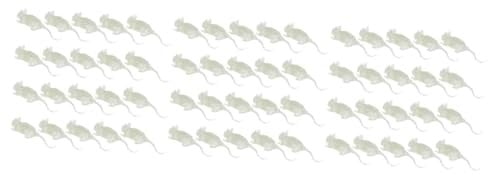TOYANDONA 60 Pcs Mouse Halloween Trick Toy Decor Spooky Halloween Props Scary Toys for Artificial Rat Model Toy Fake Joke Toy Tricky Rat Simulation Toy Tricky Toys Plastic White