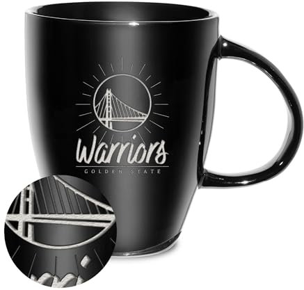 Rico Industries NBA Basketball Golden State Warriors Sunburst Keramiktasse mit Lasergravur, 530 ml
