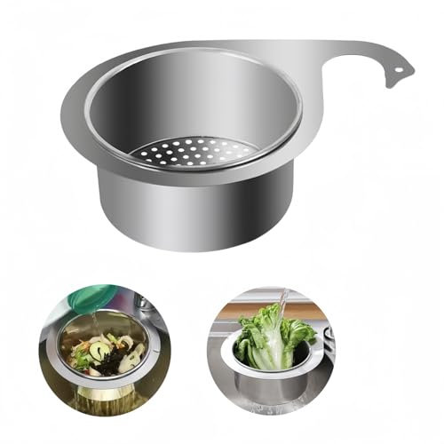 Siebkorb aus Edelstahl in Schwanenform für die Spüle, Spülbecken Sieb,Siebkorb spüle edelstahl, Abtropfsieb spülbecken, Abnehmbare Sieb Küche Abflussregal, Hängendes Abtropfkorb für Küche