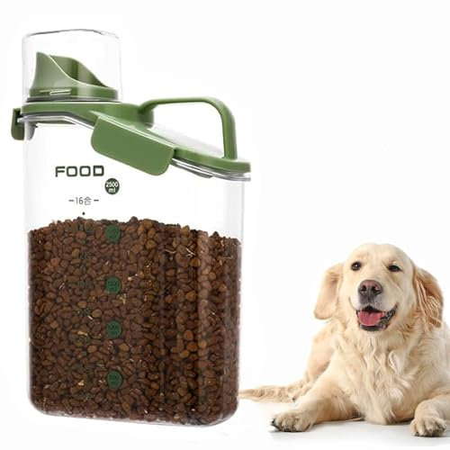 HASA zone Dog Food Storage Container Airtight, 2.8L Portable Pet Food Container with Lid & Measuring Cup, BPA Free Plastic Food Storage Bins for Cats/Dogs, Outdoor/Travel