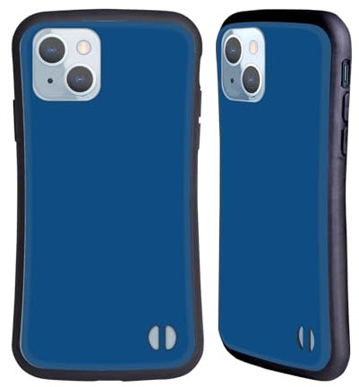 Head Case Designs Blau Blockfarben Hybride Handyhülle Hülle Huelle kompatibel mit Apple iPhone 14