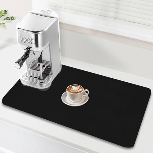 Luziyun Unterlage Kaffeemaschine Kaffeemaschine Abtropfmatte Schwarz Kaffeematte Unterlage Kaffeevollautomat Abtropfmatte Geschirr, Geeignet FüR Kaffeemaschinen Und KüChen (40 * 50cm)