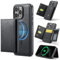 DG.MING 2 in 1 Removable Magnetic Leather Case for iPhone 14 Pro Max,RFID Blocking Wallet with 8 Card Slots,Compatible with MagSafe Wireless Charging,Shockproof Protective Phone Case(Black)