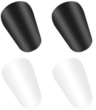 Mini protège-tibias football (lot de 4) – Petits protège-tibias pour adultes et enfants, 10 x 6 cm, protection malable avec compatibilité avec porte-chaussettes, noir/blanc