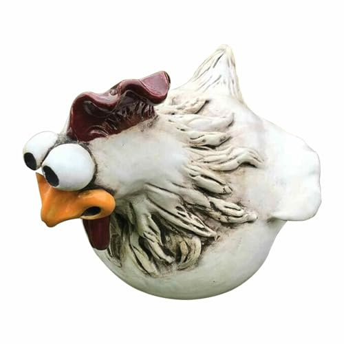 Generisch Hühnerzaun Dekoration Garten, Zaunhocker Keramik Huhn Gartendeko, Lustiges Gesicht Hühnerzaun Ornament, Huhn Gartendekos für Bauernhof, Terrasse, Rasen