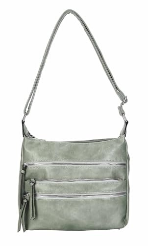 Damen Tasche Shopper Schultertasche Umhängetasche Crossover Crossbody Henkeltasche Beuteltasche Handtasche City Bag Reise Kunst-Leder Mint V1