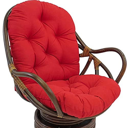 Swivel Rocker Chair Cushions Replacement - Solid Color Twill Soft Outdoor Waterproof One-Piece High Back Pad, Thick Seat Cushion for Hammock Rattan Recliner Patio Garden Use (1 Count (Pack of 1))